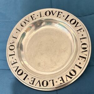 Pewter love plate -vintage classic by Wilton of Columbia, PA.